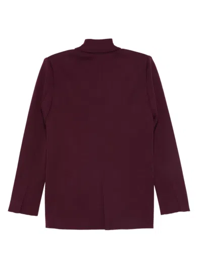 Mrz Double-breasted Virgin Wool Blazer In Burgundy