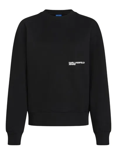 Karl Lagerfeld Jeans Logo-print Sweatshirt In Black