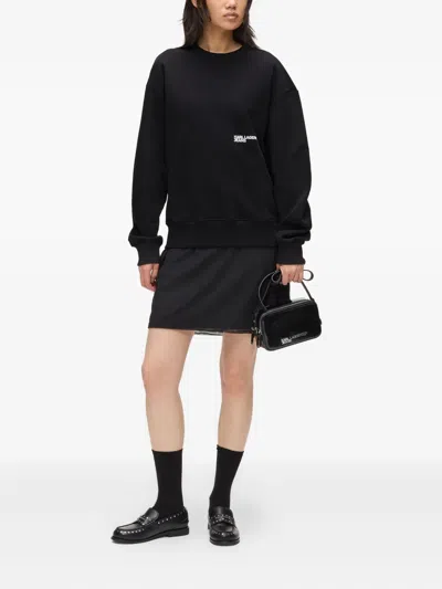 Karl Lagerfeld Jeans Logo-print Sweatshirt In Black