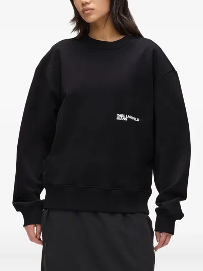 Karl Lagerfeld Jeans Logo-print Sweatshirt In Black