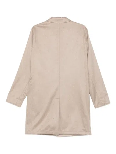 Kired Button-fastening Collared Coat In Brown