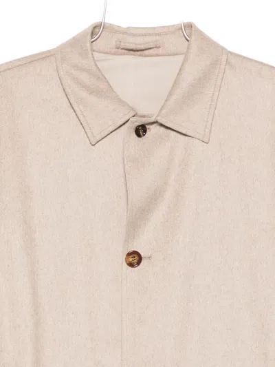 Kired Button-fastening Collared Coat In Brown