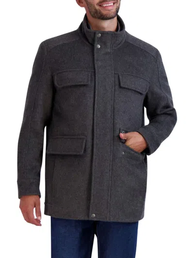 Cole Haan Men's Wool-blend Regular Fit Coat In Gray