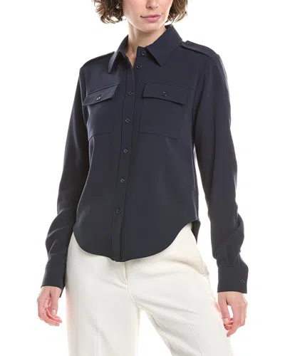 Michael Michael Kors Structured Crepè Shirt In Blue