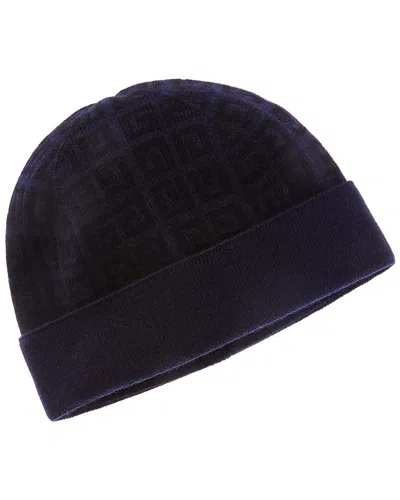 Givenchy Knit Double-face Wool& Cashmere-blend Beanie In Blue