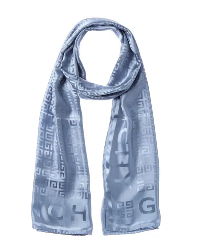 Givenchy 4g Monogram Silk Scarf In Blue
