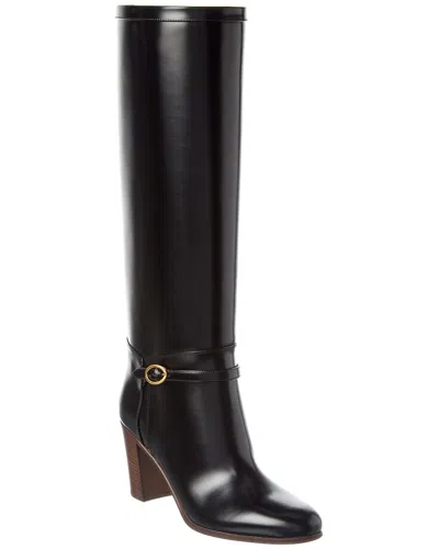 Valentino Garavani Pattie 75 Buckle-embellished Leather Boots In Black