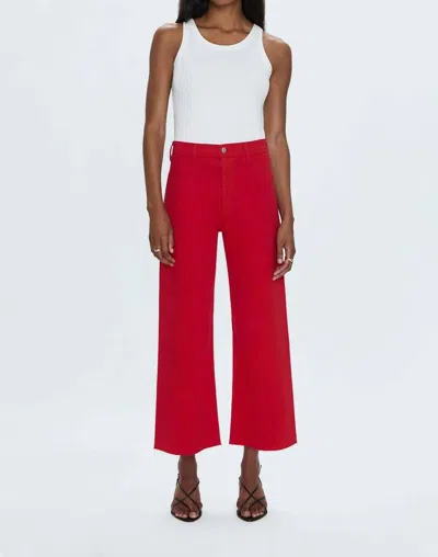 Pistola Penny Crop High Rise Wide Leg Jean In Ruby Wash In Pink
