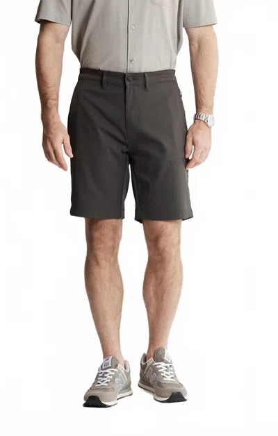 Jachs New York Poly Spandex Performance Tech Short In Charcoal In Brown