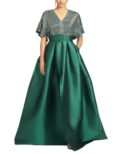 Sachin & Babi Simone Gown In Green