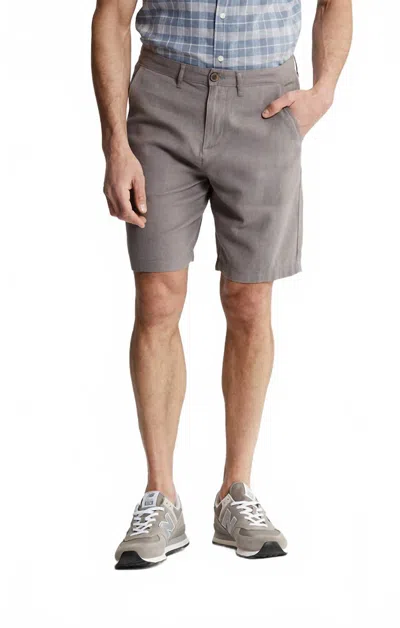 Jachs New York Linen Blend Short In Charcoal In Gray