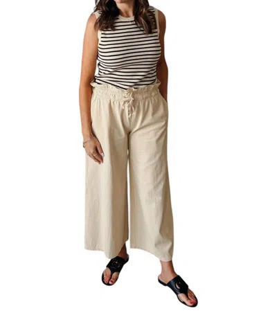 Entro Where Are You Now Wide Leg Pants In Ecru In White