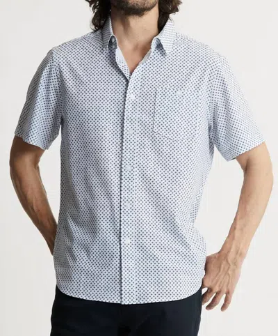 Jachs New York Poly Spandex Short Sleeve Tech Shirt In White Poly Print In Multi