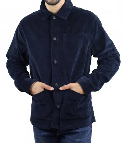 Jachs New York Stretch Corduroy Chore Coat In Dark Navy In Blue