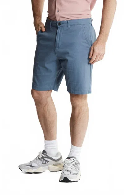 Jachs New York Stretch Twill Blend Chino Short In Slate In Blue