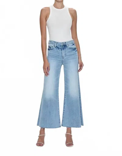 Pistola Izzy High Waist Raw Hem Wide Leg Flare Jeans In Blue