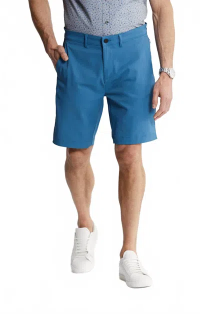 Jachs New York Poly Spandex Performance Tech Short In Wave Blue In Blue