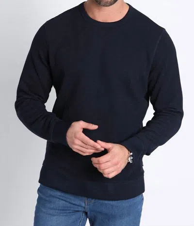 Jachs New York Ottoman Kent Soft Touch Crewneck Sweater In Navy In Black