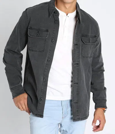 Jachs New York Stretch Flannel Lined Denim Jacket In Grey In Gray
