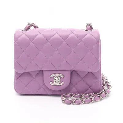 Pre-owned Chanel Matelasse Leather Shoulder Bag () In Purple