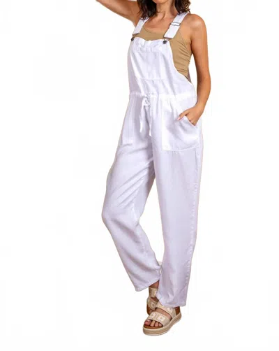 Paparazzi Tencel Slub Bib Front Overall In White In White