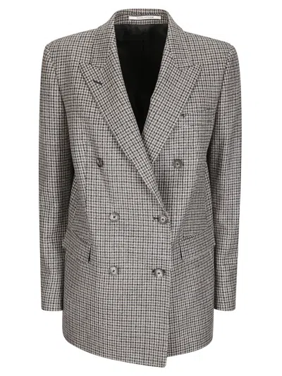 Tagliatore Double-breasted Coat With Sequin Polka Dots In Gray