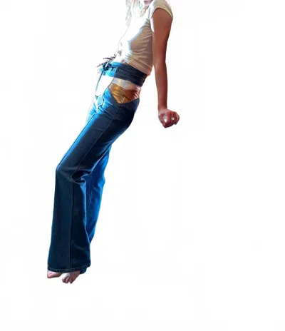 Stoned Immaculate Star Bell Flare Leg Jeans In Filmore In Blue