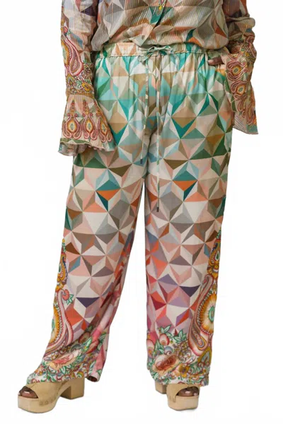 -bl^nk- Klara Wide Leg Pants - Plus In Multi Abstract In Multi