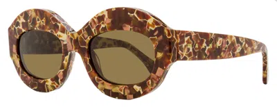 Marni Unisex Oval Sunglasses Ik Kil Cenote Fn9 Lava 54mm In Brown