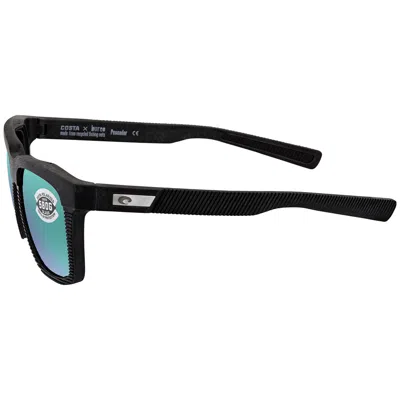 Costa Del Mar Pescador Green Mirror Polarized Glass Square Men's Sunglasses 6s9029 902902 55 In Black