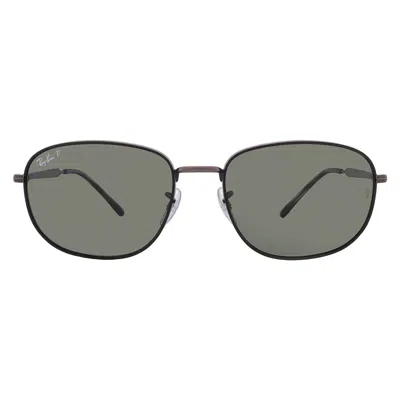Ray Ban Polarized Green Square Unisex Sunglasses Rb3754 927458 60 In Gray