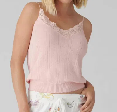 Pj Salvage Sweetheart Pointelle Camisole In Pale Pink In Pink