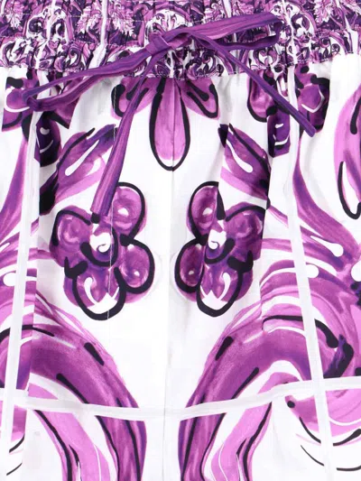 Dolce & Gabbana Majolica-print Poplin Shorts In Purple