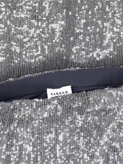P.a.r.o.s.h Midi Skirt With Elastic Waistband And Sequins In Gray