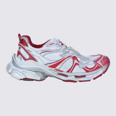 Balenciaga White And Red Runner 2.0 Sneakers In Multi