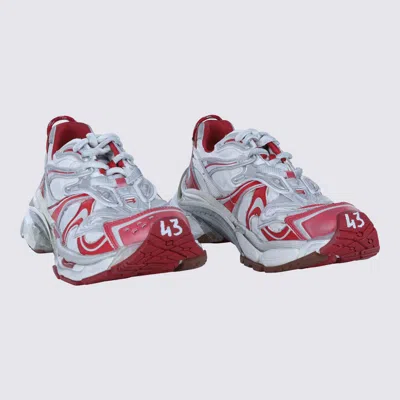 Balenciaga White And Red Runner 2.0 Sneakers In Multi