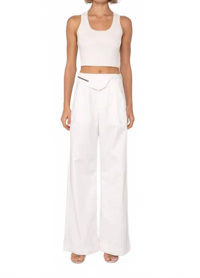 Nonchalantlabel Elba Wide Leg Pant In White In White