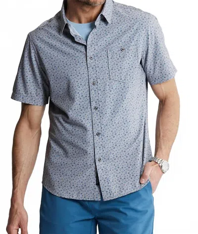 Jachs New York Poly Spandex Short Sleeve Tech Shirt In Grey Poly Print In Multi