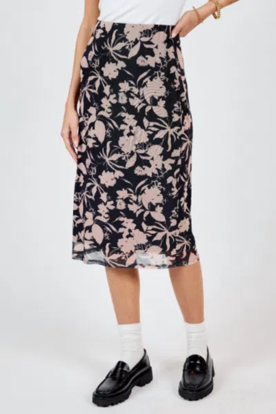 Sadie & Sage Rejuvenate Midi Skirt In Black Multi In Black