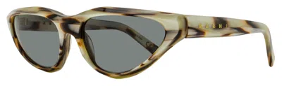 Marni Unisex Wrap-around Sunglasses Mavericks 0cs Starshell 60mm In Green