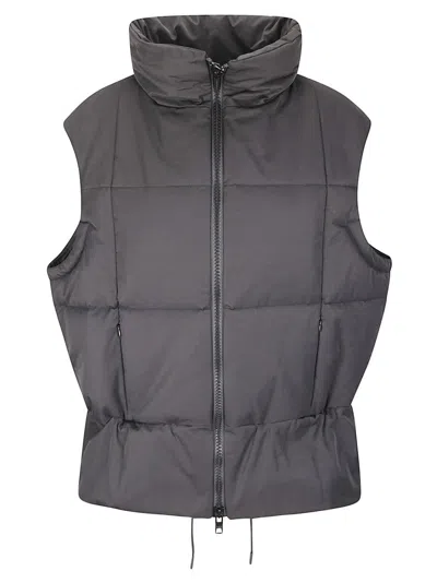 Yohji Yamamoto Padded Vest With Double-slider Zip Fastening In Gray