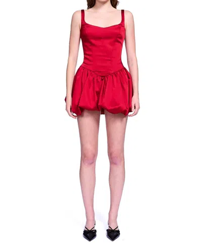 Amanda Uprichard Bettina Skort Romper In Ruby In Red