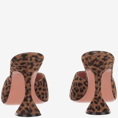 Amina Muaddi Brown Pumps With Distinctive Heel And Modern Silhouette In Brown