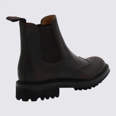 Church's Chunky Sole Ankle Boots With Brogue Detailing In Brown