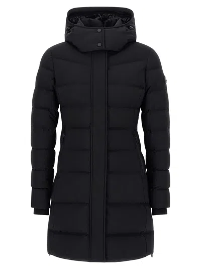 Moose Knuckles Watershed 3 Water Resistant 800 Fill Power Down Puffer Coat With Genuine Shearling Tr In Black