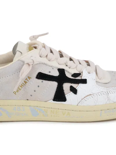 Premiata Studded Retro Lace-up Footwear In Neutral