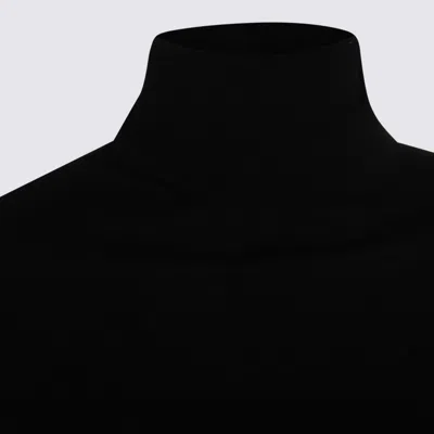 Allude Short-sleeve Turtleneck Sweater In Black