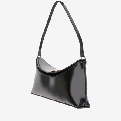 Jacquemus Le Calisso Black Shoulder Bag With Engraved Snap Button In Leather In Black