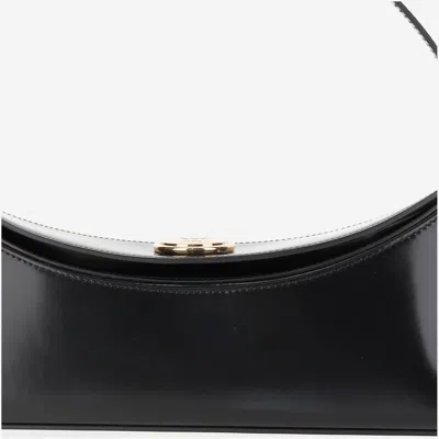 Jacquemus Le Calisso Black Shoulder Bag With Engraved Snap Button In Leather In Black