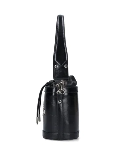 Vivienne Westwood Structured Bucket Bag With Drawstring Closure In Black